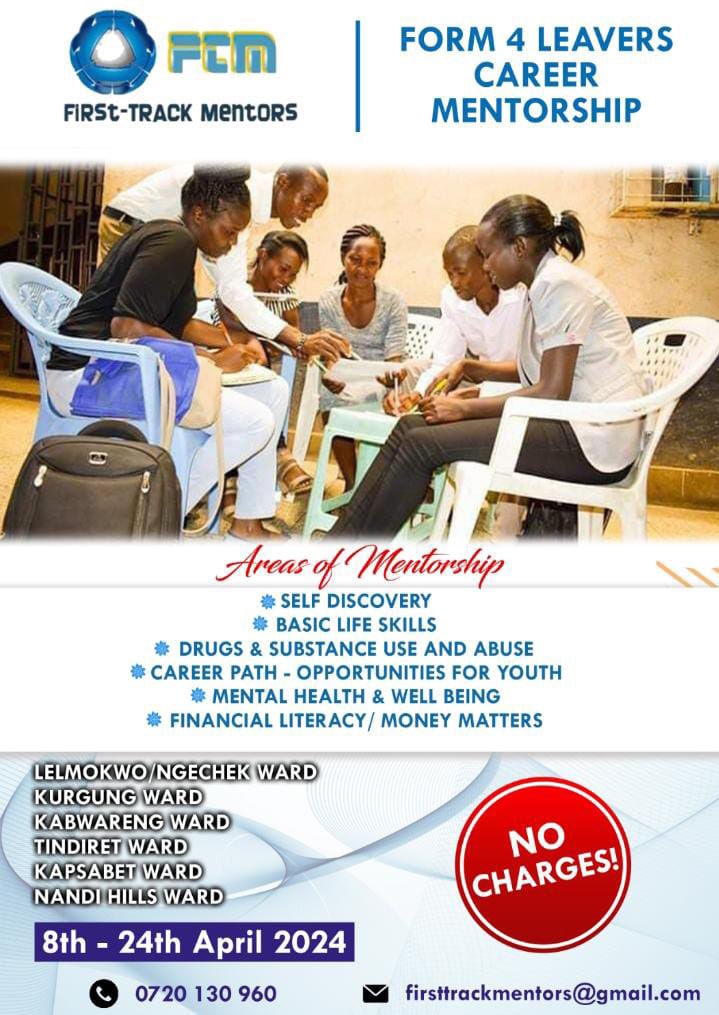 MentorsTrack's tweet photo. Our one month Career Mentorship Forums for Form Four Leavers in all the six Sub Counties of Nandi County begins today with Kabwareng Ward. If you are a Professional or Ongoing Students from the selected Wards, please join us when we will be in your Ward 🙏 https://t.co/abkHIdDlCD