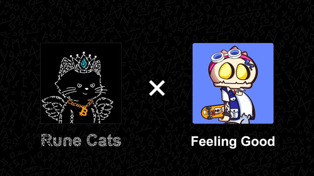RuneCatsxyz's tweet image. Rune Cats X Feeling Good

ᚠ For the first  **  Feeling Good holders

ᚠ Drop your wallet address that holds the Feeling Good for a guaranteed WL spot

ᚠRT &amp;amp; Mark me🐈‍⬛