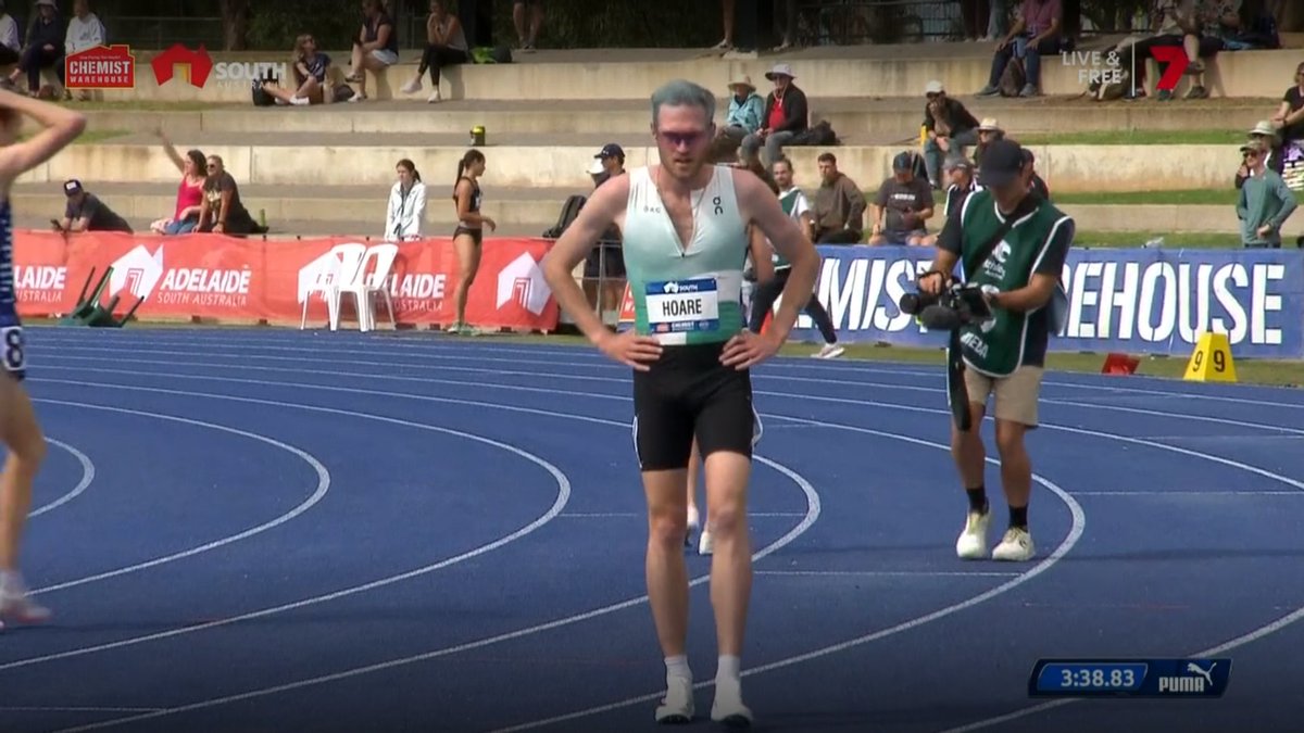 The On Athletics Club Ollie Hoare, racing for the first time since June 2023, wins the third and final 1500m semi at the Aussie champs in 3:38.83 in his return from injury. Controlled race from the front. NCAA mile runner-up Adam Spencer also advanced automatically in 3rd.