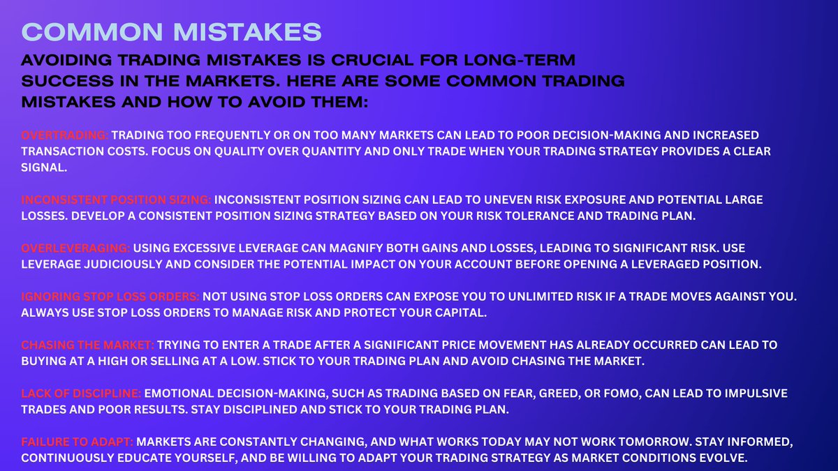 Common Trading Mistakes #forextrading #forexeducation #BTC #cryptocurrency