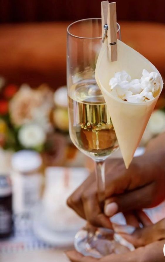 Champagne Welcome with Popcorn Delight
.
.
#ChampagneWelcome #PopcornDelight #WeddingParty #EventPlanning #CelebrationIdeas #WeddingFun #CheersAndSnacks #PartyTime #WeddingReception #DeliciousPairing