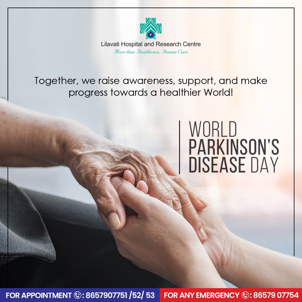 Today, we honour the resilience and strength of those living with Parkinson's. On World Parkinson's Disease Day, let's spread hope, love, and support. #LilavatiHospital #LilavatiHospitalBandra #TertiaryCareHospital #Mumbai #WorldParkinsonsDay #ParkinsonsAwareness