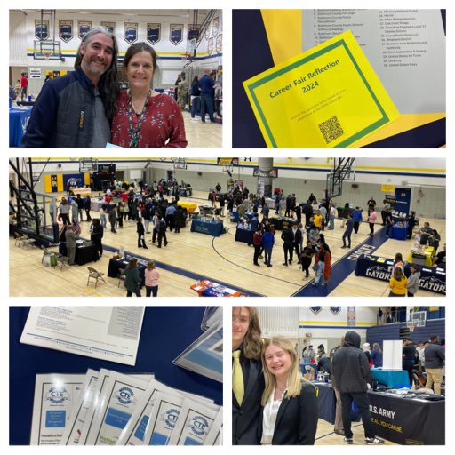 ⁦@Hall_Pride⁩ hosted a great #CareerFair with diverse employers. Good info about ⁦@CTE_BaltCoPS⁩ programs. Nice work Ms Kuhn and Mr Strazzire! #CareerPathways #SuccessAfterBCPS