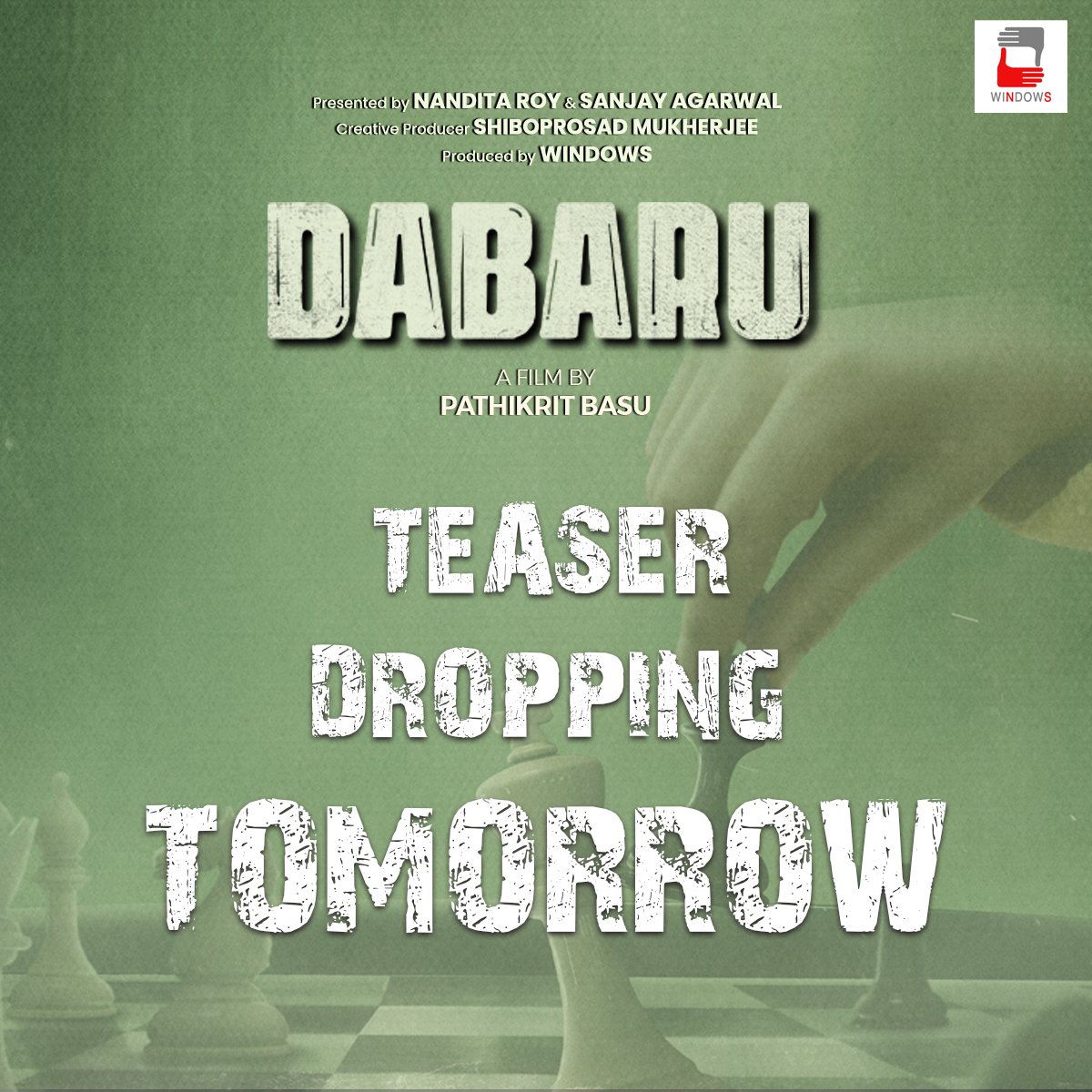 ‘দাবাড়ু’ TEASER UPDATE... 10 MAY RELEASE... Inspired by the life events of Chess Grandmaster #SuryaShekharGanguly… Teaser of #Dabaru to unveil tomorrow [12 Apr 2024].
Stars #RituparnaSengupta, #ChiranjitChakraborty and others.
#PathikritBasu directorial. A #Windows Production.