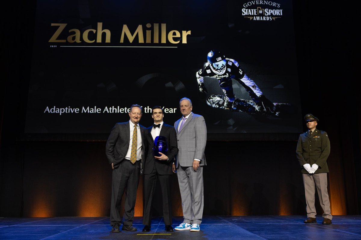 Zach Miller is your 2024 Governor’s State of Sport Awards ADAPTIVE MALE ATHLETE OF THE YEAR ‼️🏆 Congratulations, Zach, this is so well deserved 👏 📸 Melissa Majchrzak @StateofSport
