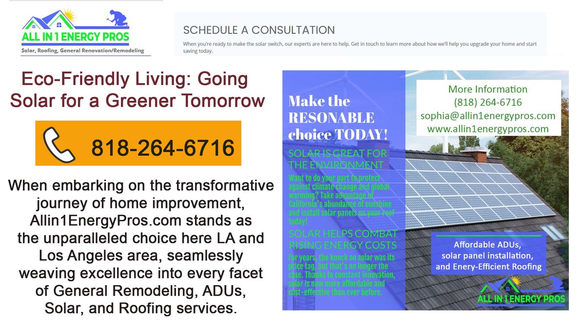 ALL IN 1 #ENERGY PROS is dedicated to providing exceptional customer service while offering the highest quality #solarpanel system design, installation:  allin1energypros.com/solar-panel-in… 
linkedin.com/pulse/elevate-…

#WalnutCreek #Danville #SanRamon #Eastbay #SanFrancisco #Oakland #Alameda