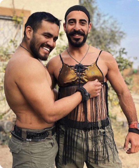 More depraved Israeli IDF terrorists posing in underwear they stole from dead/displaced Palestinian women.