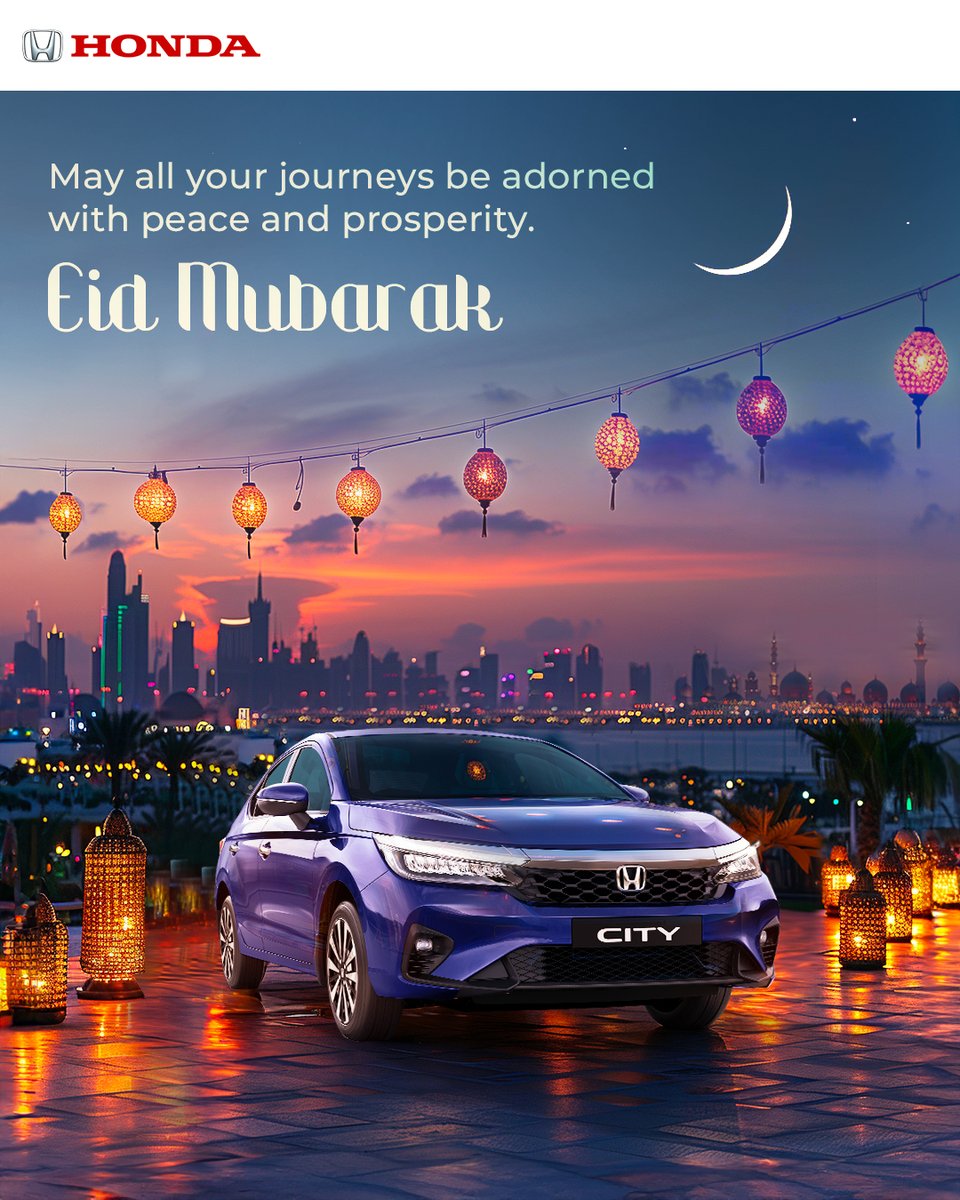 May the light of divine blessings illuminate your every path this Eid. #EidMubarak from all of us! #EidUlFitr #Eid2024 #HondaCars #HondaCarsIndia