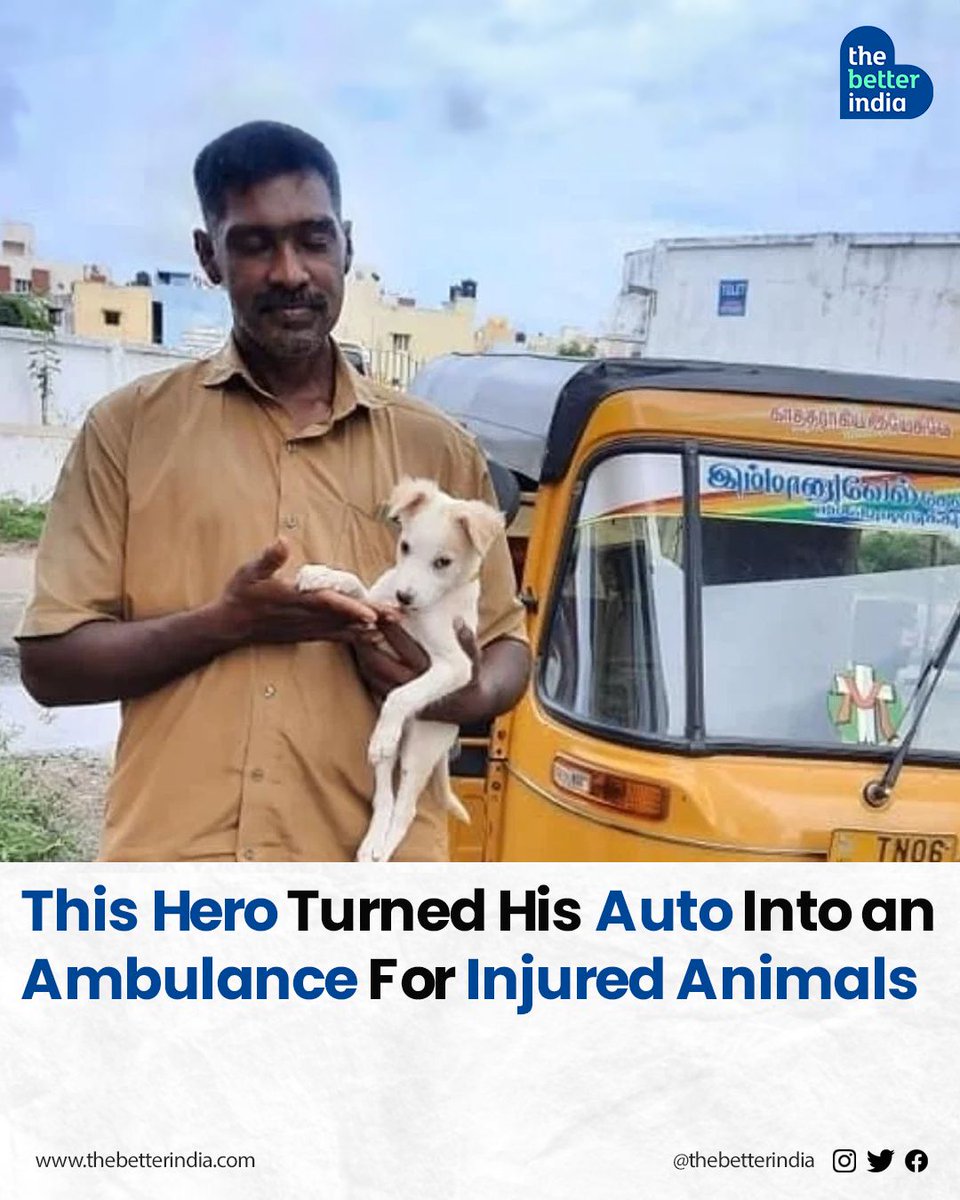 Driven by a profound sense of compassion, 42-year-old Bhaskar from Mandaveli, Chennai, has dedicated his life to rescuing and caring for injured strays.

#NationalPetDay #AnimalWelfare #AnimalRescue #StrayAnimalRescue #DonateForAnimals