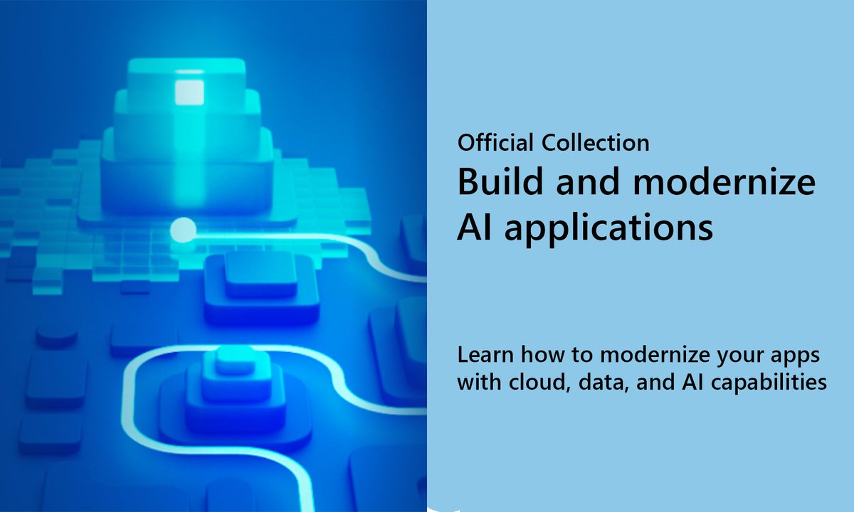 Ready to build #AI apps? Whether you’re an experienced dev or a beginner, these @MicrosoftLearn training resources and guides will show you how to modernize your apps with cloud, data, and AI capabilities. #AzureOpenAI #dotNET #AKS #CloudNative #Java msft.it/6017cNm0X