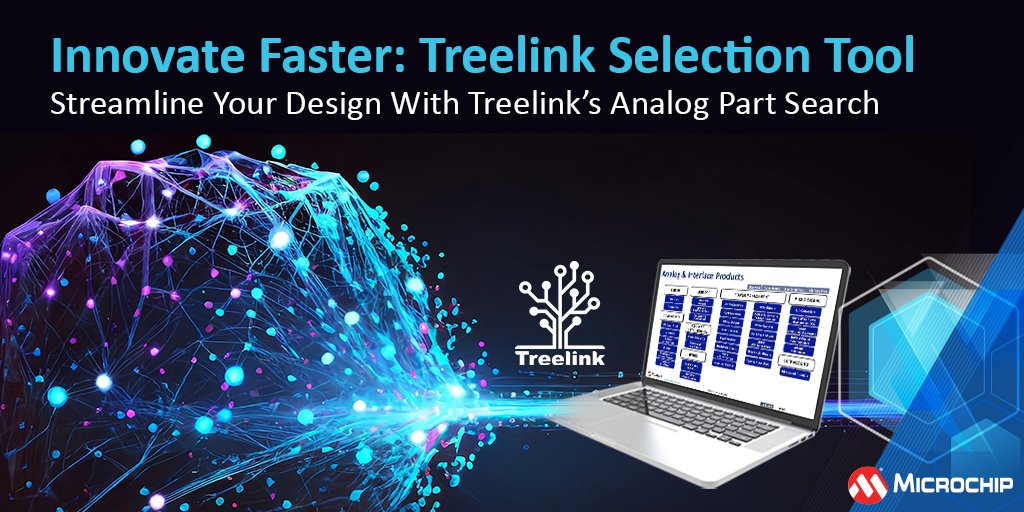 Effortlessly navigate through our extensive range of analog and interface products with our Treelink selection tool. Click, discover and innovate with ease. Learn more: mchp.us/49oFqjG. #Treelink #AnalogDesign #MixedSignal