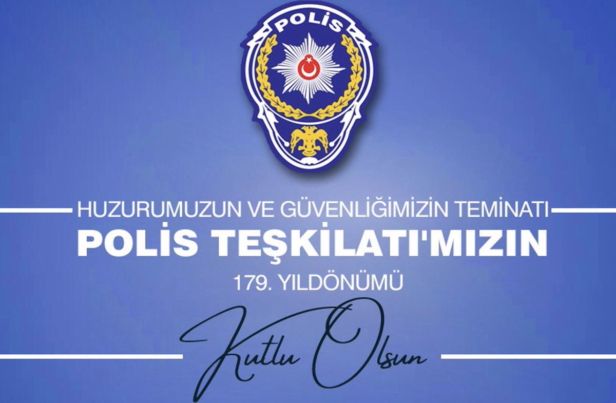 Can ve mal güvenliğimizi sağlayan, gece gündüz demeden fedakarca görev yapan tüm polislerimizin Türk Polis Teşkilatımızın Kuruluşunun 179. Kuruluş Yıldönümünü ve 8-14 Nisan Polis Haftası’nı kutluyor, görevi başında şehit olan polislerimizi rahmetle anıyorum.