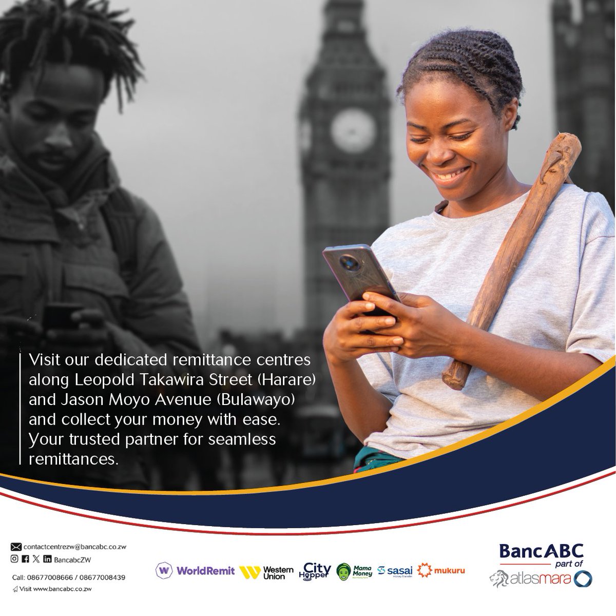 Enjoy the convenience of accessing💸 ✅ World Remit ✅ Mukuru ✅ City Hopper ✅ Western Union ✅ Mama Money ✅ Sasai Money Transfer Available at our dedicated Remittance Centres in Harare and Bulawayo. Your One-Stop-Shop for ALL remittances. #BankDifferent🏦