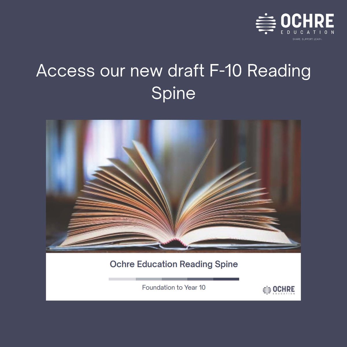 ✅It is here!✅ The Ochre Reading Spine F-10 is now available! This Spine sets out suggested high-quality texts, arranged by year level, and is intended for inspiration for schools looking to develop or refine their own reading spine, or as a starting-point for schools.