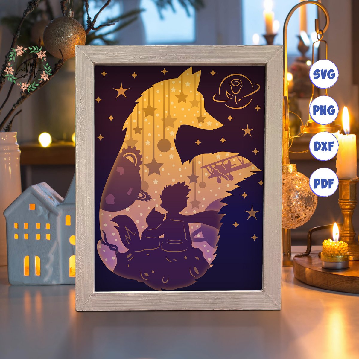 Excited to share the latest addition to my #etsy shop: Prince and Fox Paper Cut Light Box Template, 3D Shadow Box SVG Files, Shadow Box Paper Cut, Light Box SVG, 3D Papercut Light Box SVG File etsy.me/4d3vE9I #cardmakingstationery #3dprincesvg #princeshadowbox #princeligh