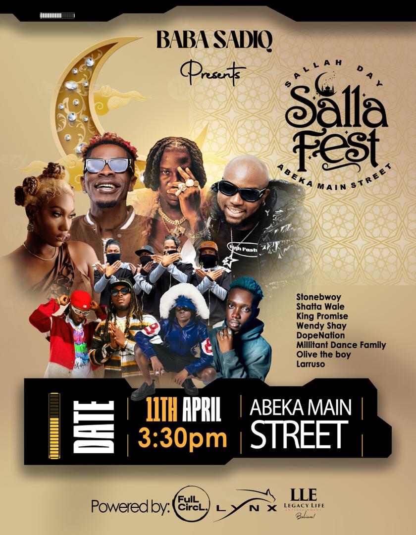 One big #SallaFest celebration, united by love, driven with unmatched artistry. Guys an extra reason not to miss #SallaFest2024 Let’s meet at the main Abeka Street on Thursday 11th April, 2024. Powered by the incoming MP of Okaikwe Central @sadiqabdulaiabu #SallaFest2024