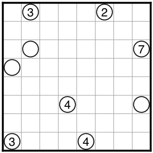 puzzle_titech's tweet photo. 【4月11日のパズル】
〈ぬりみさき〉　作：てくね

丸のマスだけが袋小路となるように道をつくりましょう！

[問題リンク]
https://t.co/S419SSKFuy

[詳しいルール]
https://t.co/EHSVdvMqSh

#春から東工大 https://t.co/L2Xm6wjlhU