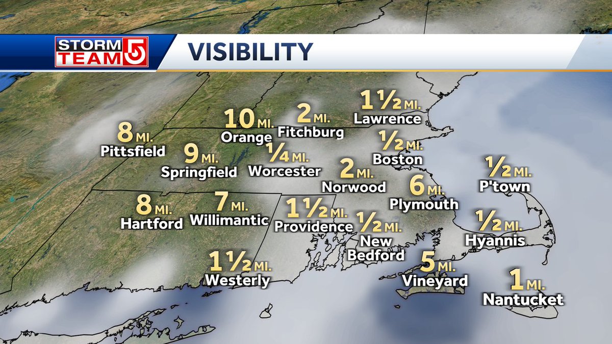Good Thursday morning! Waking up to widespread fog reducing visibility. A few hours of showers focused on midday with temps jumping thru the 50s tonight as winds pick up from the south. Downpours for the Friday AM commute. Turn on #WCVB for the timeline and forecast details