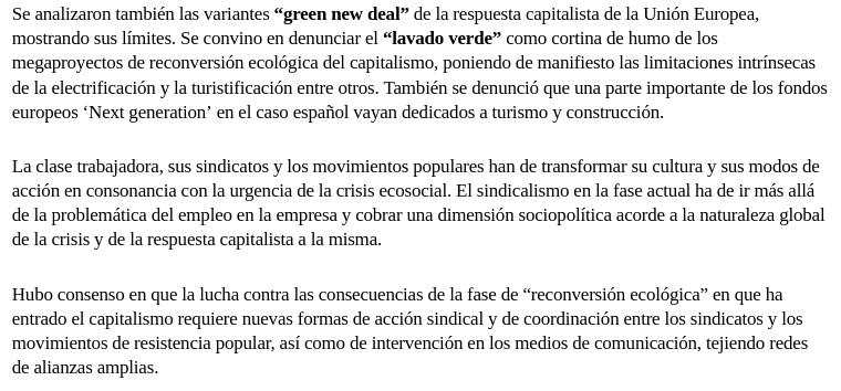 Seamos sinceros, hay algunas partes de la crónica donde vagamente sí que se recogen las propuestas de @CNTsindicato y de otras organizaciones como @EsRebelCientif @IntersindicalV o @AmiguesTerraPV, por ejemplo AQUÍ👇👇