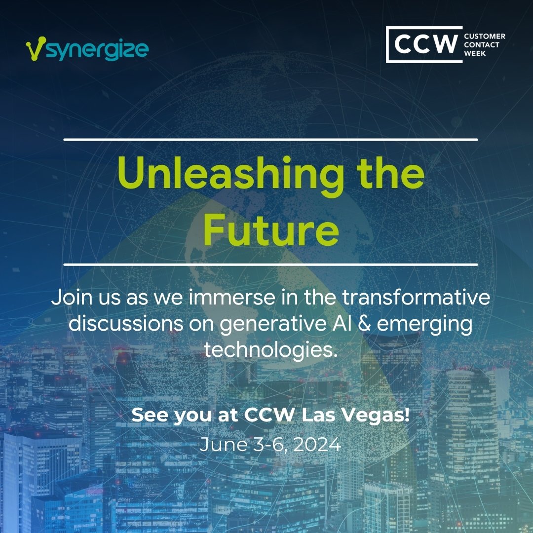 Meet Vsynergize at CCW Las Vegas. Let's talk about transforming customer experience! 
Schedule a meetup with our team at the event.  vsynergize.com/events/ 
.
.
#CCWLasVegas #CustomerContact #Innovation #Vsynergize #techexhibition #customercontactweek #CCWVegas #CCW2024