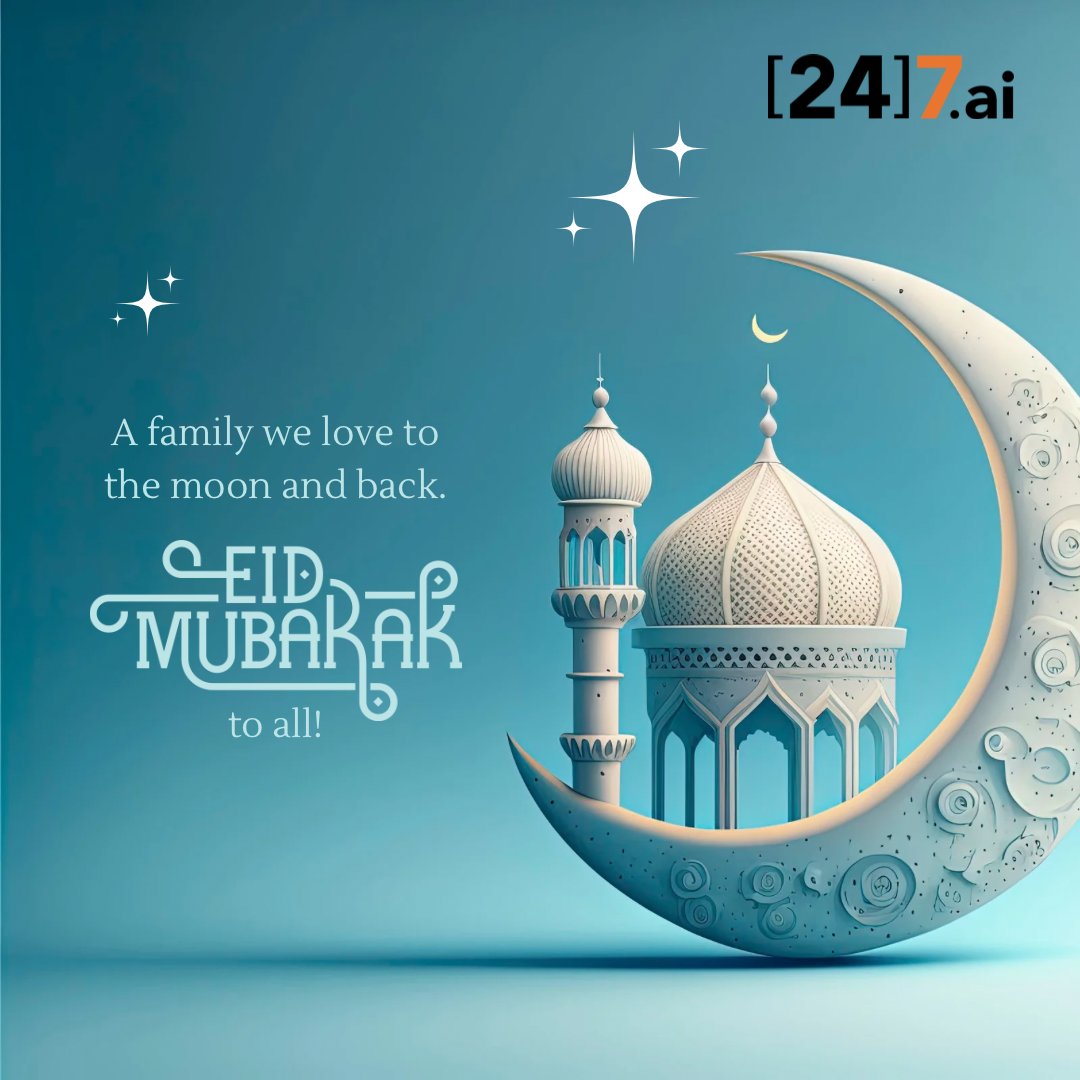 This Eid, we celebrate the spirit of togetherness and community. We're grateful for our clients and team who make every interaction special. May this Eid bring you and your loved ones peace, prosperity, and delicious feasts. #247ai #Eid #EidMubarak
