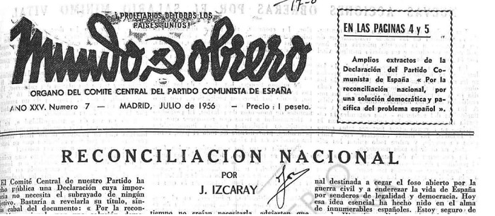 Dicen dirigentes del PP que sus leyes de concordia recuperan el espíritu de la reconciliación nacional. A ver: la política de RN consistía en 'no preguntar dónde estabas tú en 1936, sino que estás dispuesto a hacer CONTRA FRANCO ahora (1956)'. En su caso, me imagino la respuesta.