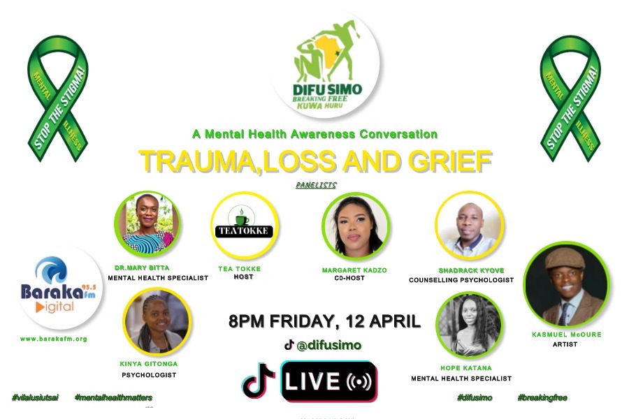 Join us tomorrow Live on TikTok as we delve into Trauma ,Loss and Grief. There will be various panelists some with lived experiences. Be sure to join in
#MentalHealthAwareness 
#MentalHealthMatters 
#Trauma 
#lossandgrief