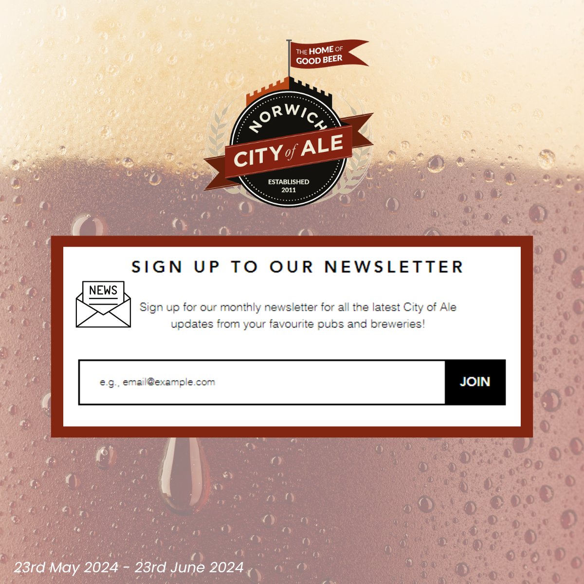 Are you signed up for our City of Ale newsletter? 🍻 Sign up now to stay up to date with our 2024 COA pubs and breweries: cityofale.org.uk