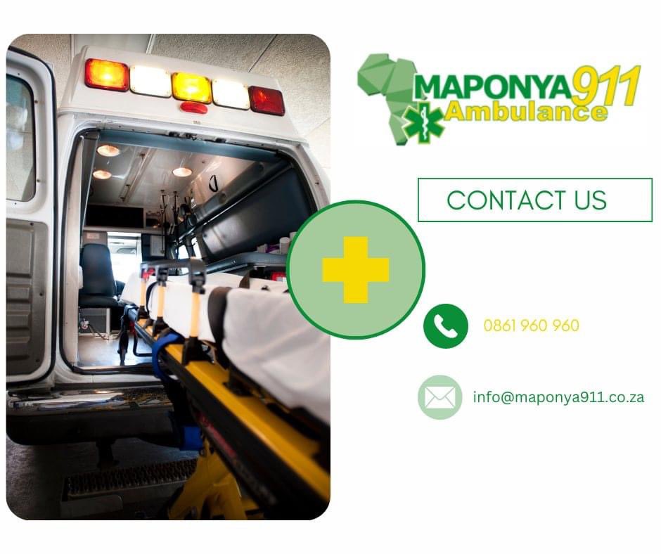 Contact Maponya for all your medical transportation needs. 

#emergencyservices #ambulanceservice #maponya911