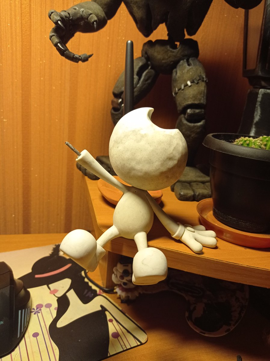 I'm making Bendy out of clay, I made a head, when I'm completely finished I'll sand it to perfect smoothness. #Bendy_and_the_Ink_Machine #InkDemon #Bendy