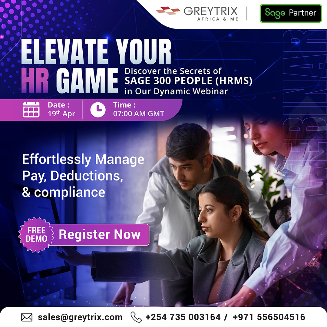 Don't miss this opportunity to transform your #HR operations with #Sage300People #HRMS. Register now to reserve your spot and unlock your workforce's full potential. To Register - events.teams.microsoft.com/event/e4eaeeb2… #GreytrixAME #SagePartner #ERP #Africa #HRSolution #HRSystem #FreeDemo