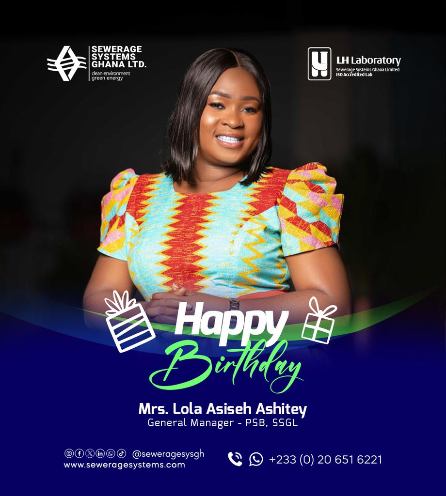 Happy Birthday, Mrs. Lola Asiseh Ashitey! General Manager, PSB 🎉🎂 Wishing you a day filled with laughter, love, and unforgettable moments. May this year be a remarkable chapter in your life, filled with abundant blessings and joy. Cheers to you! 🥳🎈 #SSGLOnline #birthdaycheers