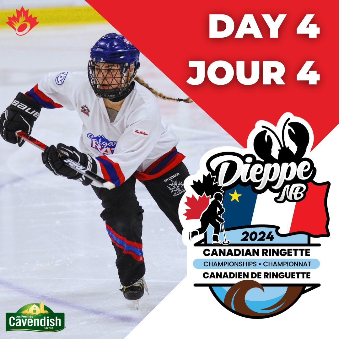 Day 4 of the Canadian Ringette Championships (CRC) dawns bright and early Dieppe! You can watch ALL the games, on the Ringette Canada YouTube channel or on channel 1999 on TELUS’ Optik TV Network in BC and Alberta. 💻 📺 buff.ly/43SboDE