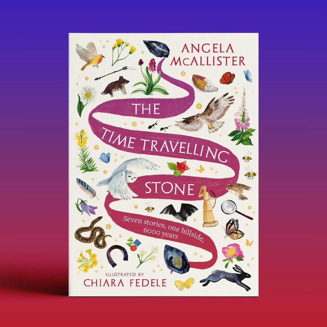 It's paperback publication day for #TheTimeTravellingStone by Angela McAllister and gorgeously illustrated by @Chiaraillu ⛰️ Seven stories. One hillside. 6000 years. amzn.to/3PHADTx