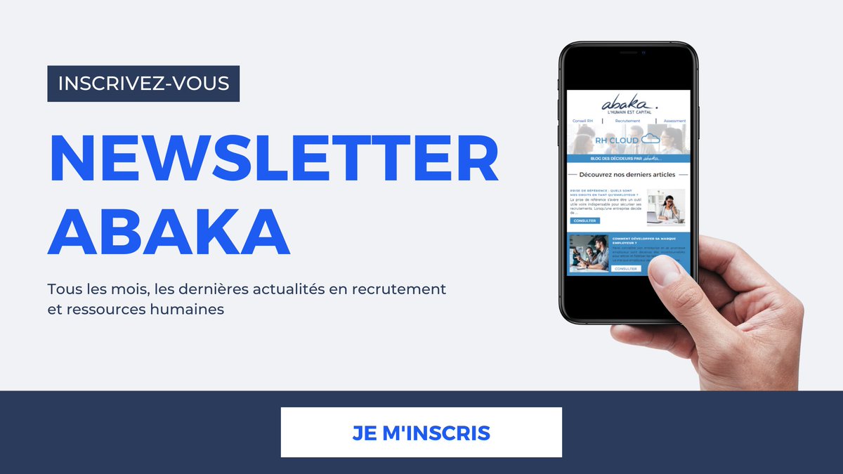 🔎 Vous souhaitez connaître les tendances en recrutement et ressources humaines ?

Inscrivez-vous à notre newsletter !
 
📰 Chaque mois, retrouvez des conseils exclusifs de nos consultants et des conseils pratiques pour optimiser votre carrière.

➡️ abaka.fr/newsletter-rh/