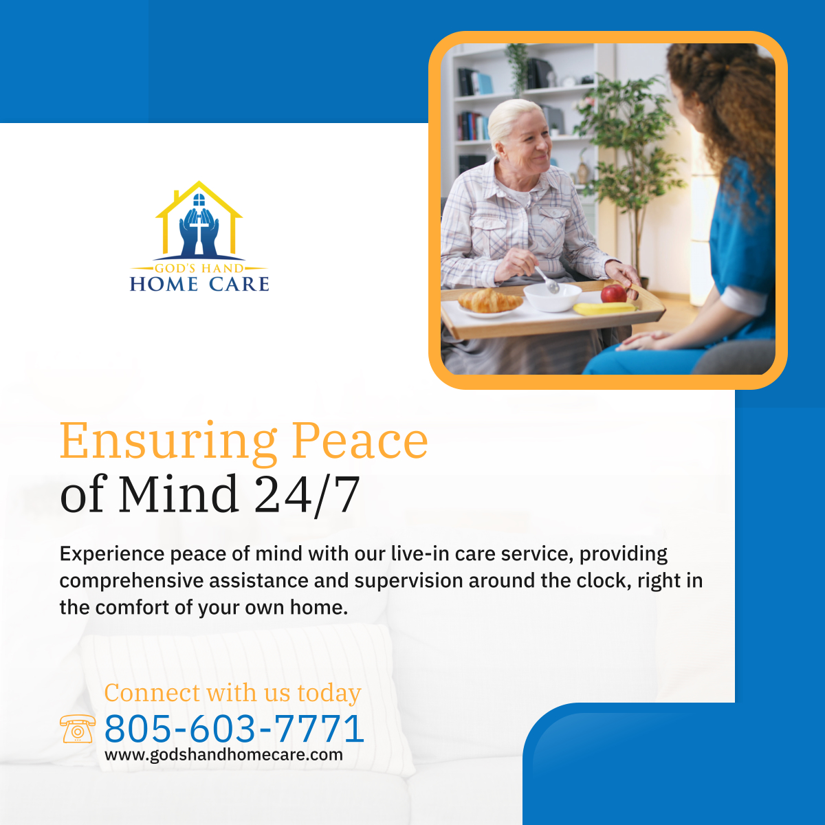 Our live-in care service ensures continuous support and supervision, offering meal preparation, light housekeeping, grooming guidance, and more. Discover the comfort of 24/7 care. 

#OxnardCA #HomeCare #RoundTheClockCare