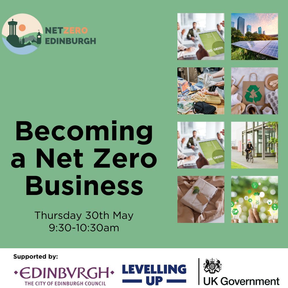 Edinburgh aims to be net zero by 2030, requiring businesses to transition. Starting this journey can be daunting, but we can help you kick start it. Join us to learn steps and insights from local businesses like @TheBotanics and Muckle Brig. Sign up here: buff.ly/3PSq4Nt.