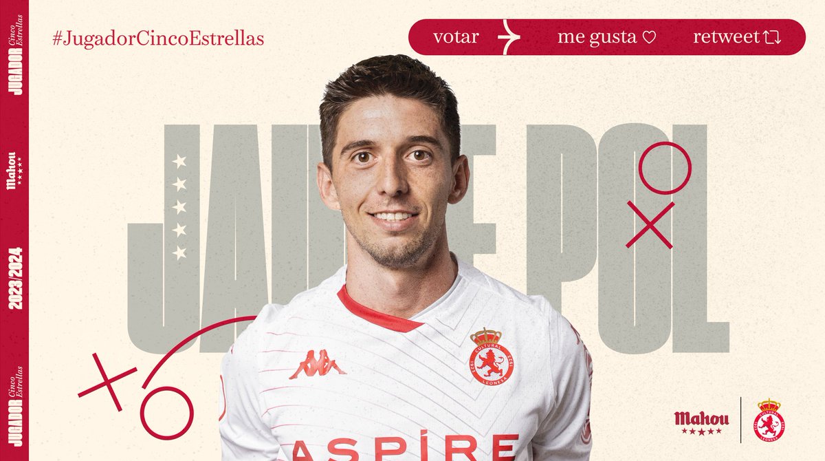RT o MG si crees que <a href="/jpolvidal/">Jaume Pol</a> ha sido el #JugadorCincoEstrellas de la <a href="/CyDLeonesa/">Cultural y Deportiva Leonesa</a> en marzo (4/6)
