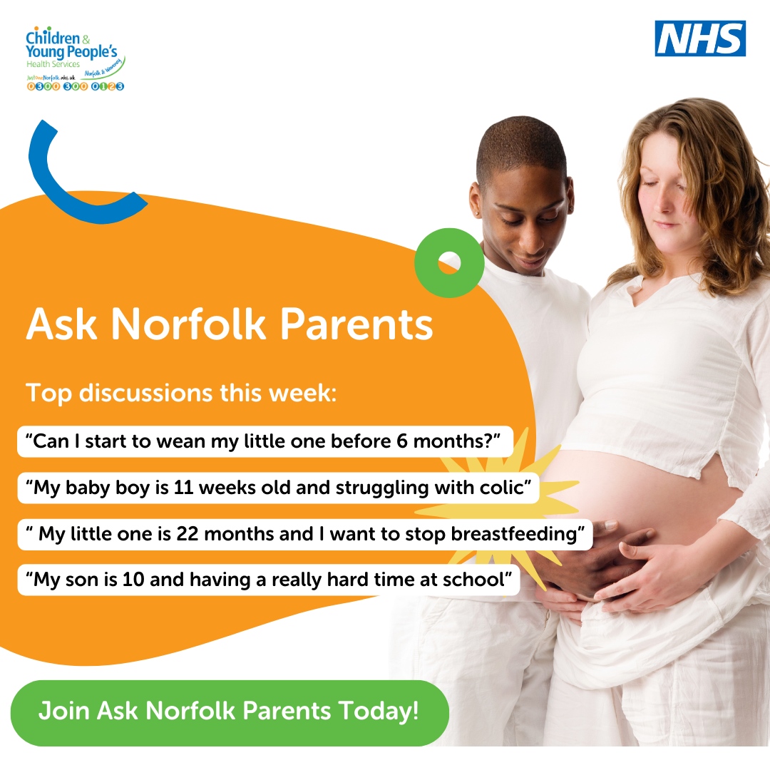 Have you joined Ask Norfolk Parents yet? Here’s the link to join - justonenorfolk.nhs.uk/our-services/t… #AskNorfolkParents #ParentSupportNorfolk #NorfolkFamilies