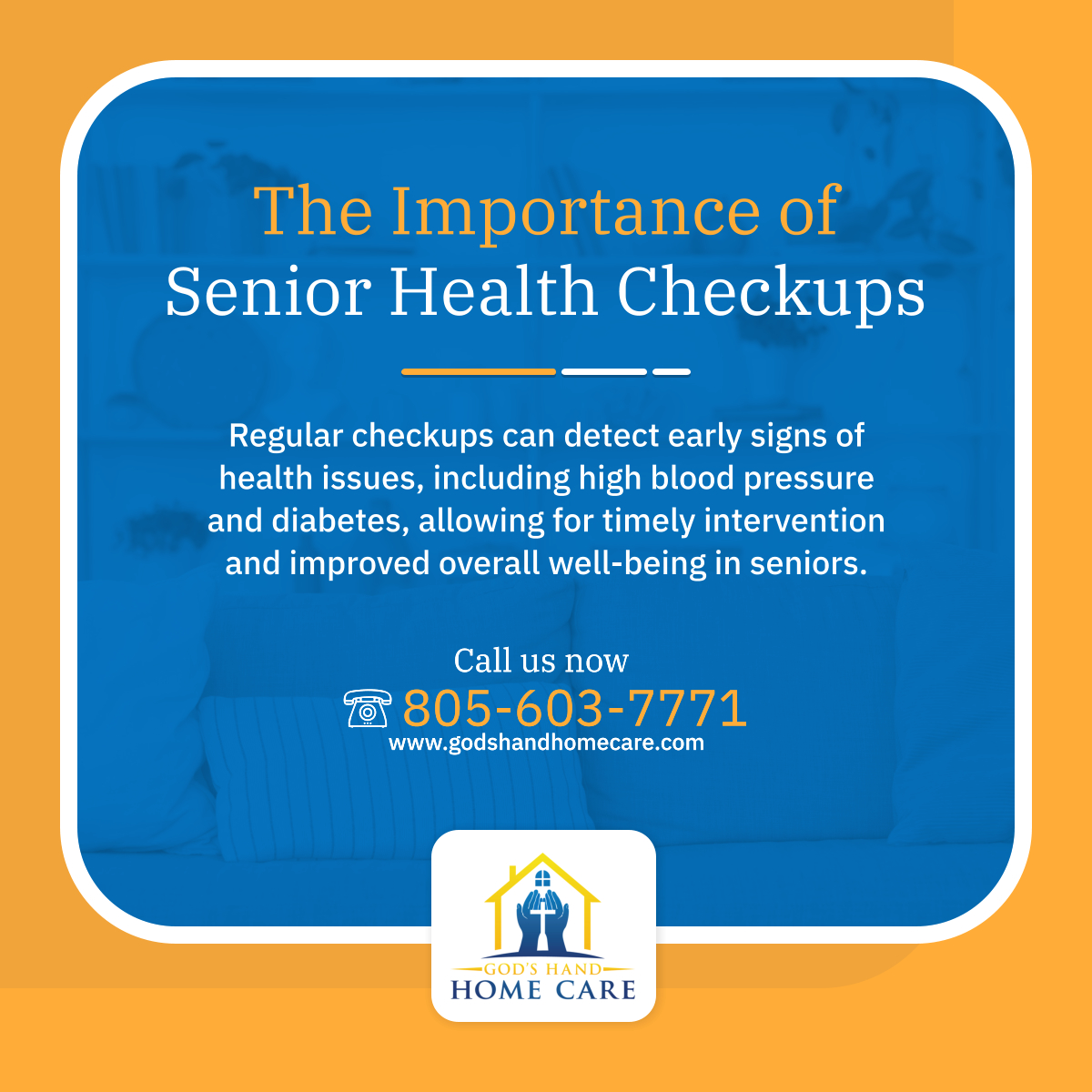 Stay proactive about senior health with regular checkups. Early detection can lead to better management of health conditions and a higher quality of life. 

#OxnardCA #HomeCare #HealthCheckups