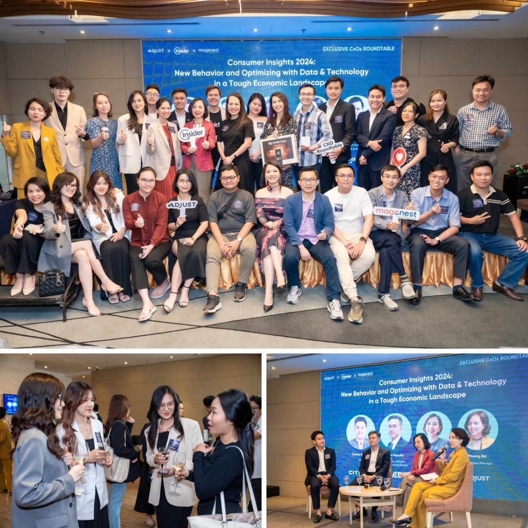 Adjust and @useinsider’s Exclusive CxOs Roundtable in Vietnam was a hit! 💼 Our very own Bui Phuong led a dynamic discussion with industry experts on 2024 consumer behavior and strategies to leverage data and tech for business growth. 📈 Huge thanks to all who joined us! 🙌
