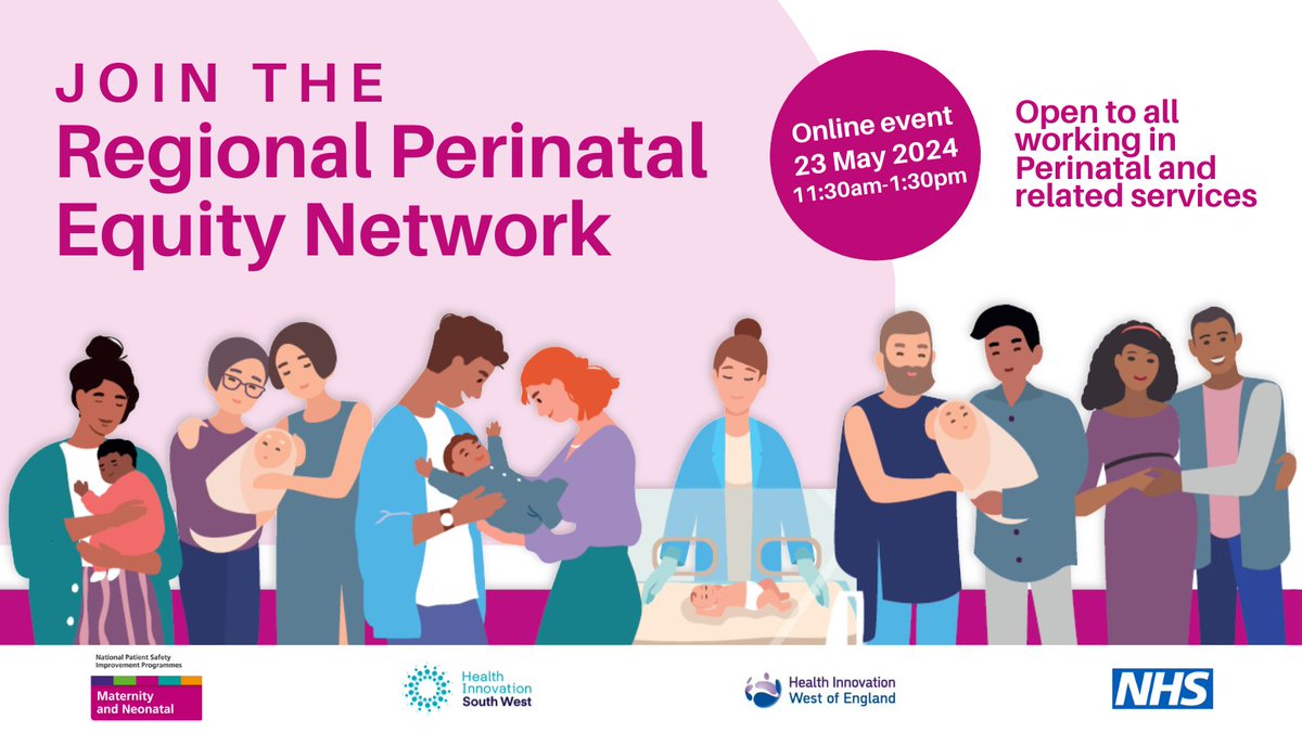 Do you work in Perinatal Services in the West / South West of England? Don't miss our upcoming Network event where you'll collaborate with colleagues to improve equality of care for mums and babies in our region. Find out more & register: healthinnovationsouthwest.com/event/regional… @HealthInnoWest