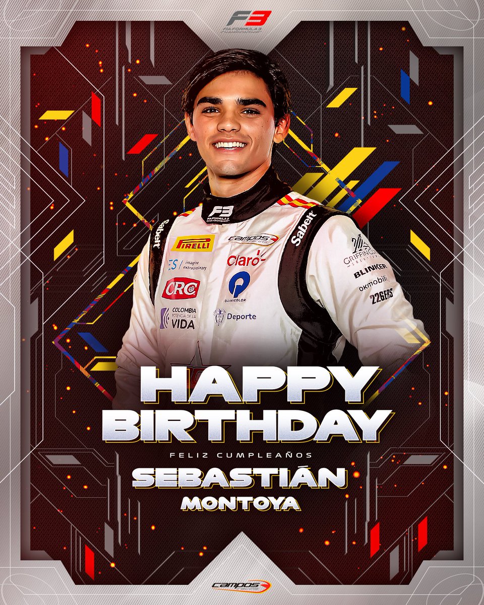 Wishing a very happy birthday to @sebasmontoya58 🎂✨ The @CamposRacing ace turns 19 today! 🥳 #F3 #RoadToF1