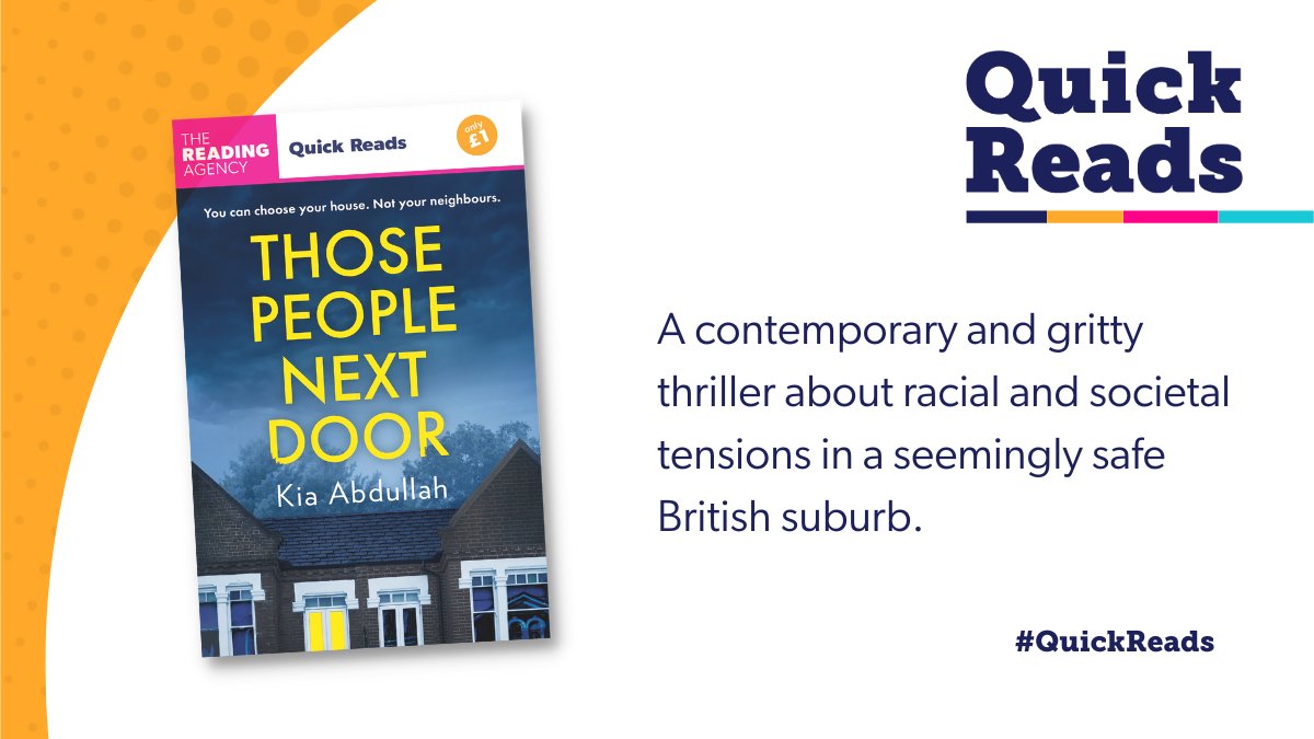We love @readingagency Quick Reads, and we cannot wait to hear what you all think of our very own #QuickReads from @KiaAbdullah, which is out today! Get your copy of #ThosePeopleNextDoor for just £1 at bookshops or for free at your local library. 📕 uk.bookshop.org/lists/quick-re…