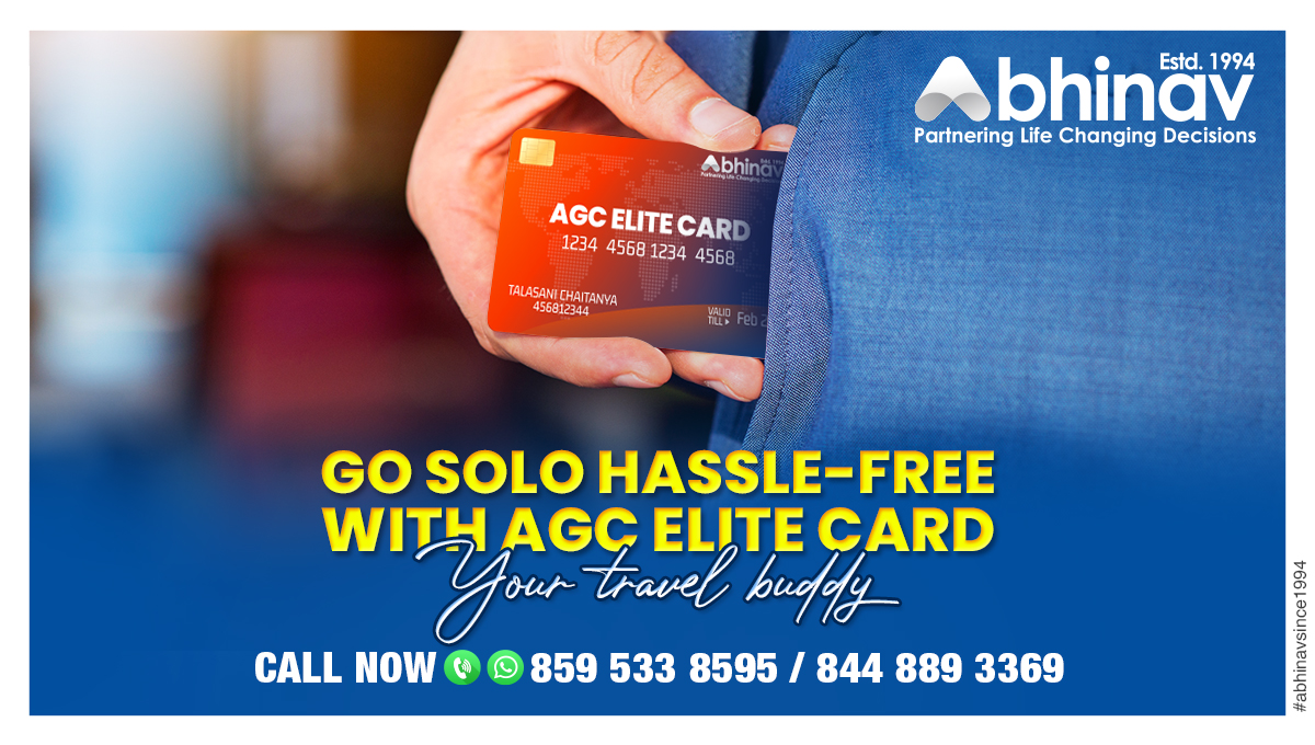 Apply for an AGC Card – A Perfect Companion for All Solo Travelers – Leave your Visa Worries & Queries to AGC! 

Apply Now- bit.ly/49daZh0.

For more info call us at +91-8595338595.

#MareWallaTravelCard #AGCElite #EliteCard #ExclusiveAccess #AGCPerks #AbhinavSince1994