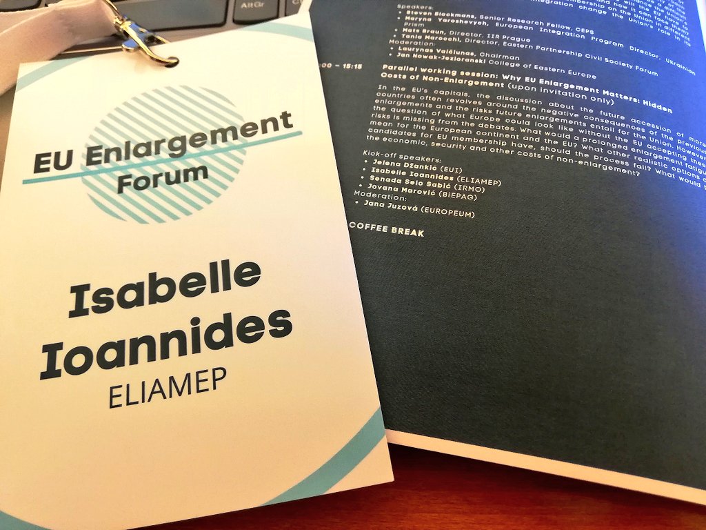 Grateful 2b in #Prague 4the #EUenlargement Forum organised by @EUROPEUMPrague @EUROPEUMBxl! The reflection & dialogue on the #futureofEurope is more timely than ever as we look at 20yrs of #lessons since the big bang #enlargement. Will b talking on the costs of non-EU enlargement