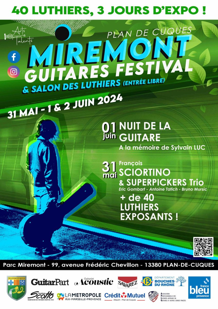 Premier #festival de #luthiers en région #PACA, le 'Miremont guitares festival' se tiendra du 31 mai au 2 juin 2024 à Cuques, près de Marseille, et rendra hommage à #SylvainLuc.

Toutes les infos : textes-blog-rock-n-roll.fr/40-luthiers-ex…

#guitare #guitares #luthier #lutherie #lutherieguitare