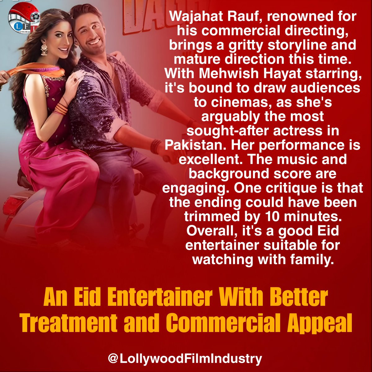 An Eid Entertainer With Better treatment and Commercial Appeal

#MehwishHayat #AliRehman
#daghabaazDil #mominSaqib
#Lollywoodfilmindustry #wajahatRauf