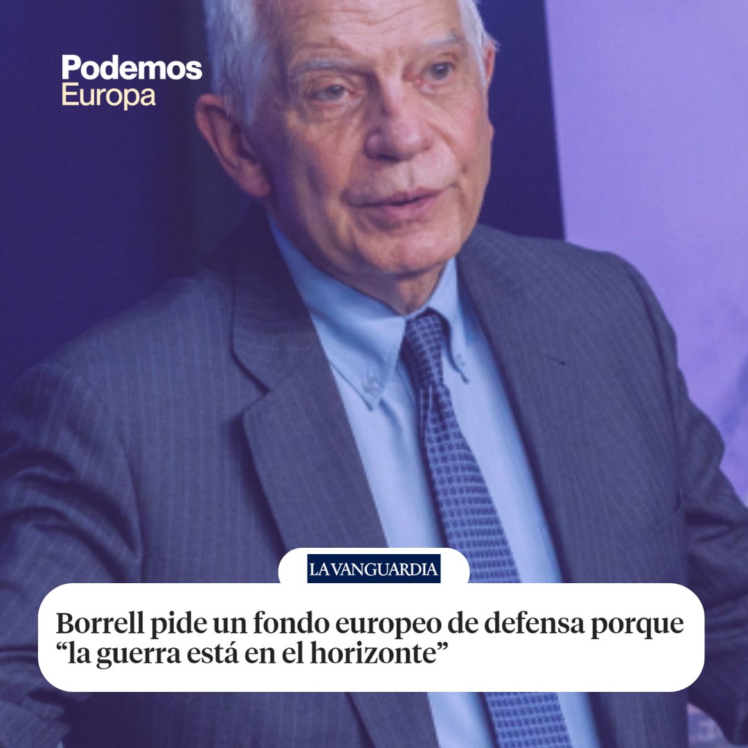 🤦‍♀️Borrell dice que la guerra 'está en el horizonte'. Es decir, en vez de hacer su trabajo y hacer todo lo posible por evitar la guerra, pide más armas y que asumamos la barbarie. La irresponsabilidad de los líderes europeos es insoportable. Basta ya. ¡Europa quiere paz!