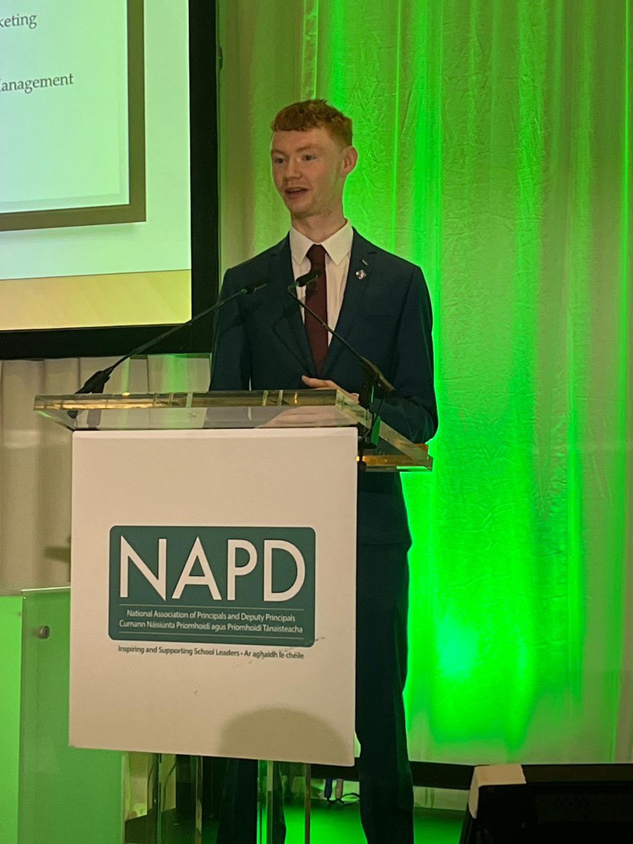 Great opening to the <a href="/NAPD_IE/">NAPD</a> FETCI conference this morning. Chelsea Lyons @ColaisteIdeCFE and Daithi O’Toole <a href="/BCFE_Official/">Ballyfermot College</a> outlining their experiences and how FET has worked for them. ‘I’m ready now to reach my full potential’, Chelsea Lyons 👏👏
